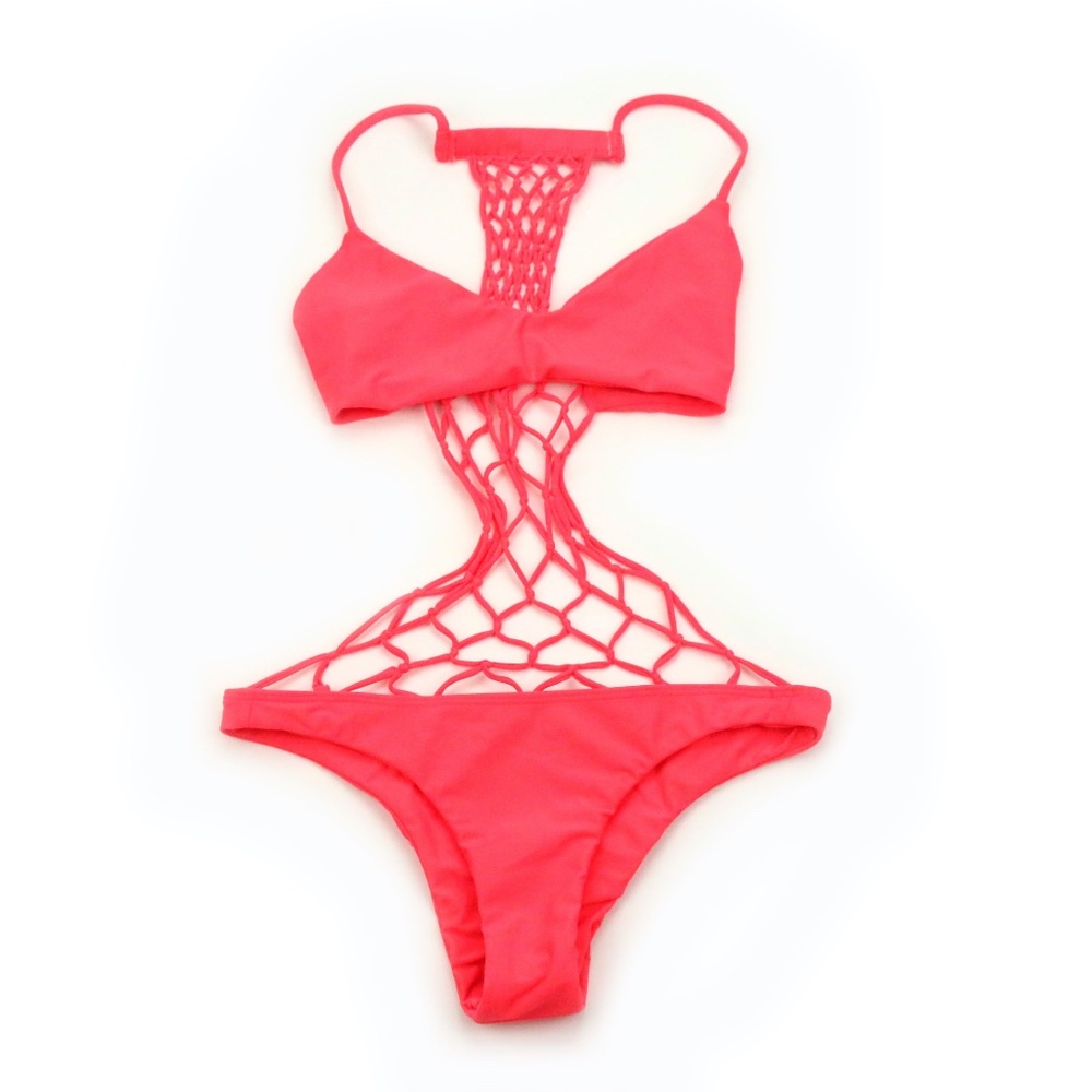 MIKOH Xavier Tropical Pink Cage Bikini NEW! RARE!